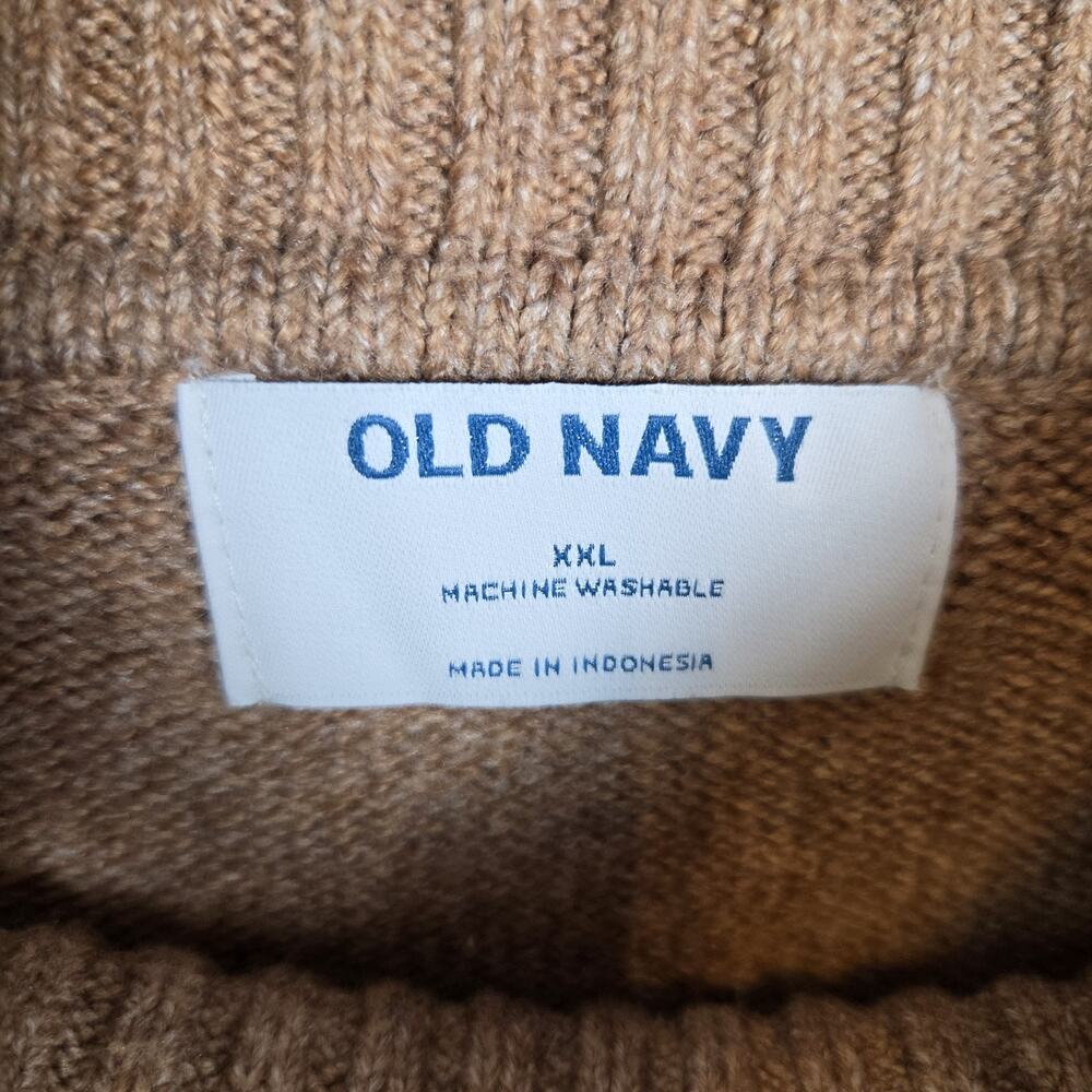 Old Navy Sweater Womans XXL Brown Turtleneck Off Shoulder Boxy Cozy Comfy - Picture 4 of 10